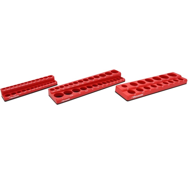 3 Piece SAE Magnetic Socket Organizer Set